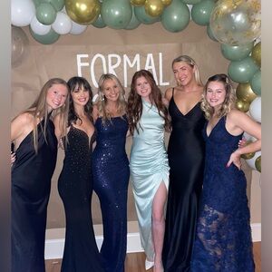 Navy Blue Sequin Dress